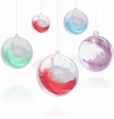 ルボナリエ（lebnelie） 透明中空ボール プラスチックボール 飾り付け オーナメントボール カプセル クリア球体 30個 6cm(クリア 30個,  6cm)