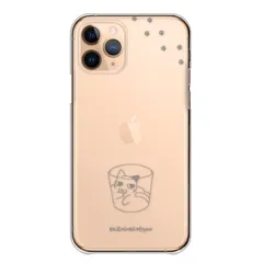 iPhone14Pro ケース カバー アイフォン14 プロ スマホケース ハードケース 落書き 猫 ねこ ネコ 肉球 シンプル くイラスト おしゃれ 大人 透明 クリア カラー04