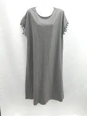 ◇ ⊂ CRAFT STANDARD BOUTIQUE フリンジ ノースリーブ ロング ワンピース サイズフリー チャコール レディース E  【1502060041386】
