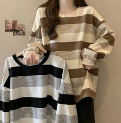 レディーストレーナー ボーダー 長袖 シンプル 可愛い ゆったり おしゃれ