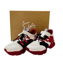≪値下げ≫ 【中古】 Christian Louboutin ルブタン レッドランナー 3191623 スニーカー シューズ  ホワイト レッド ブラック 41 1/2 26.5ｃｍ マルチカラー メンズ  A2400066 【無料ギフトラッピング承ります】