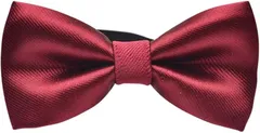 しあわせ倉庫 蝶ネクタイ キッズ 子供用 ストライプ 男の子 ボウタイ ワンタッチ フォーマル 結婚式 誕生日(ワインレッド)