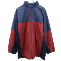 ナイキ 90s 00s オールド 白タグ テニスロゴ ジップジャケット M ネイビー×赤系 NIKE メンズ