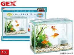 GEX 금붕어 건강 부쿠부쿠 클리어 300 약 폭 31.5 × 깊이 16 × 높이 24cm 장소를 가리지 않는 폭 30cm의 클리어 프레임 수조 세트 무료 배송