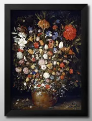 08588ヤン ブリューゲル父 木製容器に入った花束 A3 サイズ ポスター アート おしゃれ 絵画 インテリア 北欧 イラスト マット紙 艶消し アートパネル 額 フレーム デザイン 壁掛け ギフト 新築祝い ディスプレイ 
