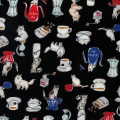 スケア　ネコのあそびば　綿100％　112cm巾x100cm　ハンドメイド