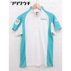 ◇ KAPPA カッパ ハーフジップ 半袖 カットソー サイズM ホワイト グリーン メンズ  【中古】 【1111120012114】