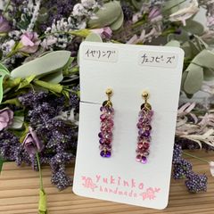 ☆ハンドメイド☆チェコビーズイヤリング☆パープル系