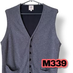 J.PRESS(ジェイ プレス)　ニットベスト　チャコールグレー色×ブラック色　Ｍサイズ　メンズトップス　管理M339