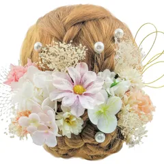 浴衣 花 成人式 袴 振袖 七五三 着物 和服 結納 人気 かすみ草 卒業式 ヘアーアクセサリー 水引 入学式 造花飾り ドライフラワー 結婚式 7色 つまみ細工 発表会 髪飾り [JZOON]