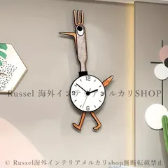 カートゥーン掛け時計 ウォールクロック 壁掛け 振り子 インテリア アート サイレントクロック 静音 大型 動物 子供部屋 ポップ かわいい おしゃれ アナログ モダンシンプル 4-7