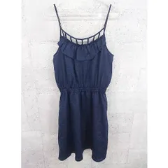 ◇ ●未使用● URBAN RESEARCH Sonny Label タグ付 水玉 ドット 膝丈 キャミソール ワンピース FREE ネイビー *  【1002797030917】