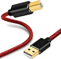 USBプリンターケーブル 8m、LiuTian USB 2.0織りメッシュメタルシェルA（オス）からB（オス）スキャナーケーブル、HP、Canon、Brother、Dell、Xeroxなどに適しています。