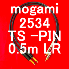 mogami 2534  w / Neutrik Gold Plated Connector TS(標準フォン) ⇔ RCA PIN 0.5m LR Set