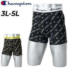 チャンピオン ボクサーパンツ メンズ 3L 4L 5L 大きいサイズ Champion ストレッチジャージ ボクサーブリーフ PE MESH キングサイズ アンダーウェア 吸汗速乾 抗菌 防臭 男性 紳士用 下着 肌着 ロゴプリント 総柄/CM6EB201K