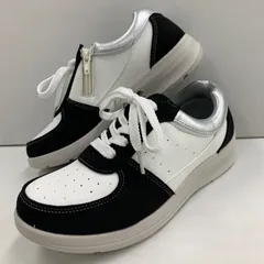 新品★レディース★軽量 フェイクレザー 紐チャック付き ダッドスニーカー 白 黒 7299