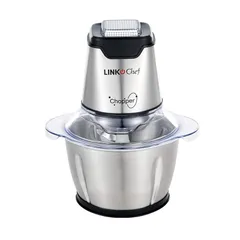 フードプロセッサー LINKChef 250W フードチョッパー ハイパワー 肉挽き 野菜みじん切り 4枚刃カッター 刻む・潰す・砕く・混ぜる 一台多役 1.2L容量 ステンレス鋼 グレー 水洗い可能 過熱保護 操作簡単 家庭用