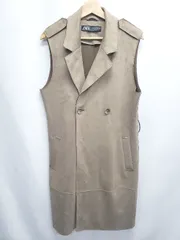 ◇ Θ ZARA ザラ スエード調 ジレ ベスト サイズS ブラウン系 レディース E  【1507160006136】