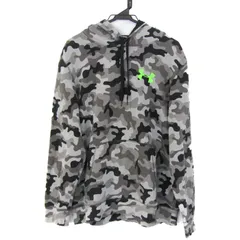 アンダーアーマー パーカー 長袖 スポーツウエア フード付 ストレッチ トップス メンズ Lサイズ ブラック系/グレー系 UNDER ARMOUR 【中古】