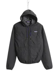 【お得なクーポン配布中!】 パタゴニア ダイアモンド キルト ボマー フーディ メンズ XS / 古着 16年製 Patagonia パーカー 中綿 ナイロン フルジップ ジャケット 黒