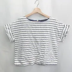 ◇ ⊂ MAYSON GREY メイソングレイ ボーダー柄 半袖 カットソー サイズ2 ホワイト ネイビー系 レディース E  【1502180006616】