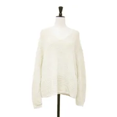 green label relaxing グリーンレーベル リラクシング ニット ベージュ サイズ:FREE / 24春夏 スラブ LOOSY ニット プルオーバー / Vネック 長袖 コットン リネン ウォッシャブル【レディース】【中古】