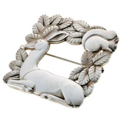 ジョージジェンセン/GEORG JENSEN　ブローチ　Sv.925　318　鹿とリス【中古】　A-158387