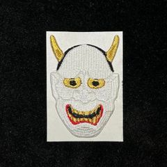 ★刺繍シール／ステッカー　ワッペン★　白般若　般若面