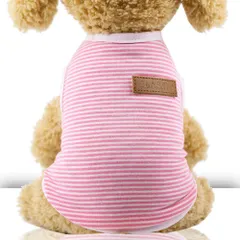 ☆ ピンク ☆ L ☆ ペットウェア ペット服 可愛い petweardm10 犬の服 服 ベスト ストライプ 犬 猫 ペット ペット服 ドッグウェア 小型犬 中型犬 コットン 綿 洋服 犬用 いぬ イヌ 猫用 ねこ ネコ ドッグ かわいい おしゃれ