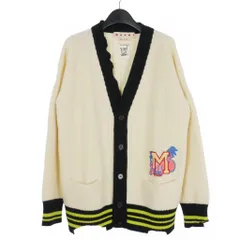 マルニ MARNI Flaminia Veronesi 23SS ワッペン刺繍 レタード ニットカーディガン ダメージ加工 46 白 オフホワイト CDMG0090Q0 UFH441のサムネイル