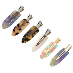 【数量限定】あとがつかない 前髪 6個入 ヘアクリップ べっ甲風 跡クセつかない前髪クリップ メイク 前髪クリップ ヘアアレンジ 跡がつかない べっ甲 Peach 跡がつかないピン EZ (A)
