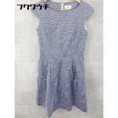 ◇ ef-de エフデ ボーダー フレンチスリーブ 膝下丈 ワンピース サイズ11 ブルー系 レディース 【中古】 【1002802522925】