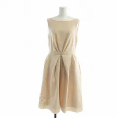 デイジーリンフォクシー DAISY LIN For FOXEY Dress ElegantGrace ノースリーブ ワンピース ロング フレア ロゴ 40 M ピンクベージュ /MQ