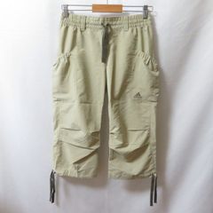 古着 レディースM adidas/アディダス 七分丈 カーゴパンツ スポーツ カジュアル ベージュ/カーキ P66579 fg4531