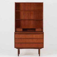ディスプレイシェルフ チーク 幅89cm デンマーク製 北欧ビンテージ家具 収納家具 木製 飾り棚 本棚 北欧家具 インテリア什器/DK18227