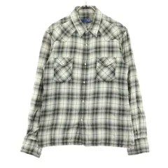 BEAMS ビームス チェック柄 長袖 コットンシャツ L ブラック系 メンズ 古着