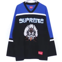 【激レア】SUPREME シュプリーム　ホッケージャージ　黒　ゲームシャツ　刺繍 シュプリーム SUPREME ゲームシャツ ホッケーシャツ刺繍ロゴ