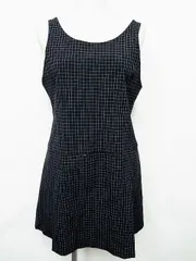 【送料無料/美品】組曲 KUMIKYOKU オシャレでかわいい ノースリーブワンピース チェック柄 黒 Mサイズ2 ■管理番号L15379SSS18-180508-11-0（4）6/03
