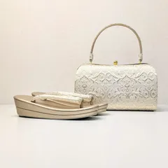 和装 草履 バッグ セット 帯地 ゴールド M/L/LLサイズ kz4