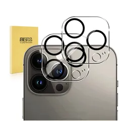 新品 【国産ガラス使用 2枚入り 】iPhone16Pro / iPhone16promax 用 カメラフィルム 3眼レンズ保護 パンタタイプ フラッシュ穴に黒ゴムカメラカバー ラウンドエッジ加工 ケースに干渉しにくい 意匠良品 (パンタタイプ 16Pro