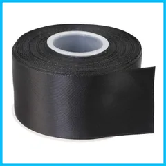 【速発送】 両面サテンリボン 幅50×22巻 手芸 服飾 ラッピング ちょう結び リボン #030-ブラック