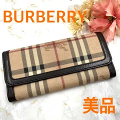 美品♡BURBERRY バーバリー 長財布 ハート ノバチェック シャドーホース BURBERRY バーバリー 長財布 箱、タグ付き シャドーホース ノバ