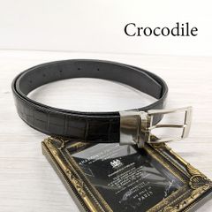 新品タグ付ブラックレーベルクレストブリッジ牛革ベルト焦げ茶クロコ型