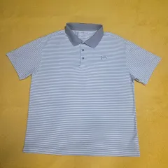 110 UNDER ARMOUR(アンダーアーマー) ストライプ オーバーサイズ ショートスリーブカラーネック t シャツ 2XL