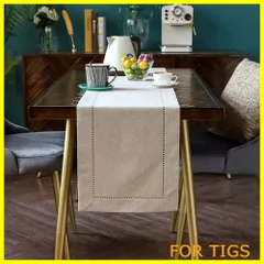 【人気商品】ARTABLE HOME 家族の結婚式、休日、ディナー、キッチンの装飾に使用される、中空パターンデザインの手作りテーブルランナーまたはドレッシングテーブルスカーフ (ベージュ 35X150CM)