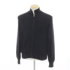 【中古】グランサッソ GRAN SASSO ハイゲージ ウール ダブルジップ スタンドカラー カーディガン ブラック【サイズ46】【メンズ】のサムネイル