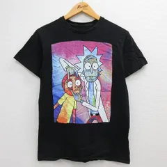 Rick\u0026Morty リックアンドモーティ キャラtee 青 2XL USA古着PEACE