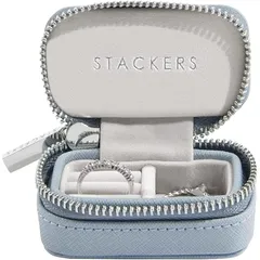 STACKERS LONDON (スタッカーズ ロンドン) トラベル ジュエリーボックス 携帯用 アクセサリーケース 持ち運び サイズ ジュエリーケース 持ち運び 指輪ケース アクセサリー 収納 S (ダスキーブルー) 1