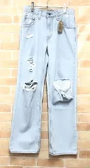 【中古】 LEVI'S リーバイス タグ付き SILVERTAB 94 BAGGY デニムパンツ ダメージ加工 ライトインディゴ 25 111429929