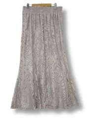 【送料無料（送料520円込）】【極美品】GRL 花柄レース刺繍 マーメイド フレアスカート ロングスカート ベージュピンク系 Lサイズ ■管理番号L29184SSA25-250718-10（510）